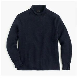 NWT J. Crew Unisex Cotton Rollneck Sweater Size XS Navy Blue